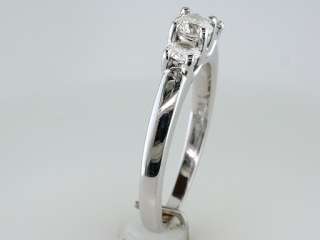   Diamond 3 Stone 14K White Gold & Platinum Engagement / Wedding Ring