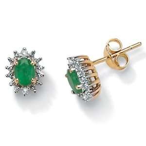  PalmBeach Jewelry Emerald 10k Gold Earrings Jewelry
