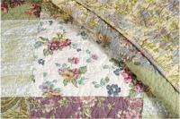 NEW Prairie Flower Blue Lavender T Coverlet Set Patchwork Cotton 