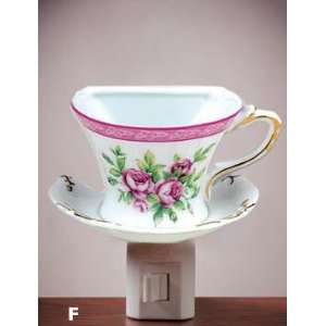 Shabby Chic Rose Cup & Saucer Night Light