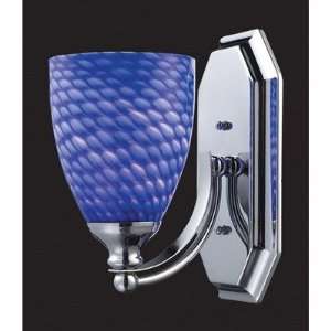 1 Light Vanity In Polished Chrome And Sapphire Glass