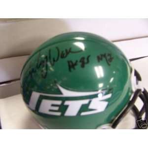 Wesley Walker New York Jets Signed Mini Helmet W/coa  