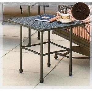   Cast Aluminum Square Woven Top Side Table, Spice Patio, Lawn & Garden