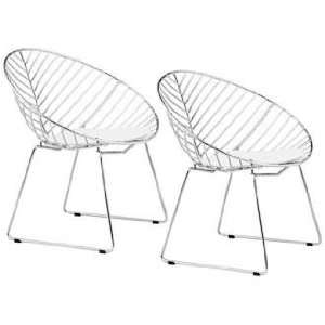  Set of 2 Zuo Modern Whitworth Chrome Accent Chair