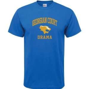  Georgian Court Lions Royal Blue Drama Arch T Shirt Sports 