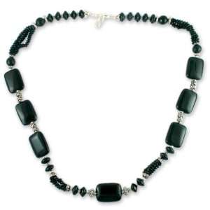  Onyx beaded necklace, Night Fascination Jewelry