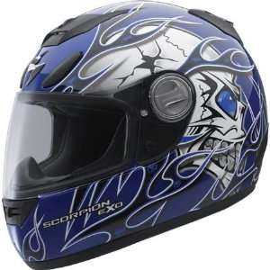  Scorpion EXO 700 Crack Head Full Face Helmet Medium  Blue 