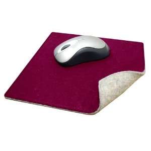  9 INCH SQUARE FELT DUAL SIDED MOUSEPAD   GRAY AND BURGUNDY 