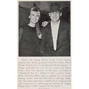  1967 Print Tammy Wynette Hank Mills Country Music Star 