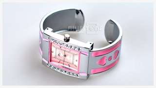 Ladies Womens Fashion Bangle Dress Wrist Watch Pink  