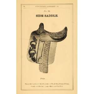 1882 Ad Side Saddle No 96 Calf Moquette Plush Horn   Original Print Ad