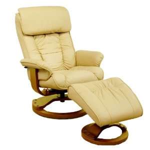 GSC International Madison Leather Recliner and Ottoman, Butterscotch 