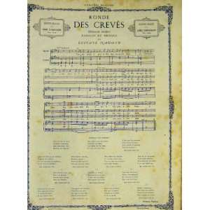 Music Chanson Des Creves Nadaud Song French Print 1868  