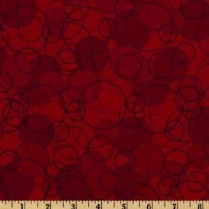  44 Wide Fusions Full Circle Circles Crimson Fabric By 