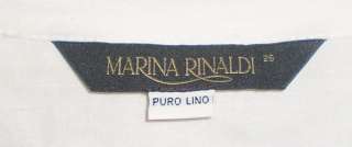 MARINA RINALDI Pure Flax Linen White Jacket 29 1X  
