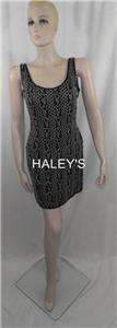 NEW SCALA PURE SILK BLACK WHITE BEADED PARTY DRESS PM  