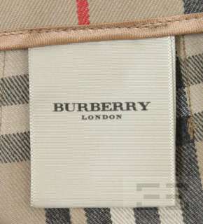 Burberry Tan Check Fringe Trim Buckle Trim Pleated Skirt US 4  