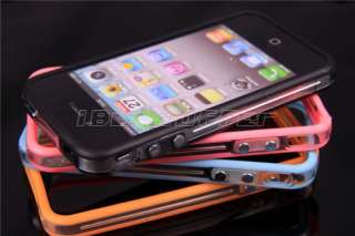 9pcs TPU Bumper Clear Frame Silicone Case for Apple iPhone 4/4G/4S W 