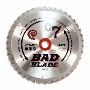  KwikTool USA BB725 C7 Bad Blade 7 1/4 Inch 42 Tooth With 5 