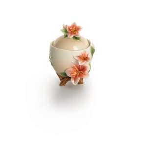   Home by Franz Collection Azalea Floral Porcelain Sugar Jar with Cover