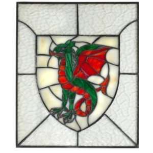  Xoticbrands 18.5 Wyvern Shield Centerpiece Dragon Stained 