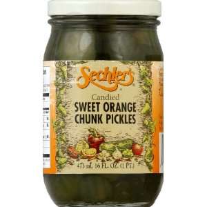 Sechlers Candied Sweet Orange Chunk Pickles 16.0 OZ (pack of 6 
