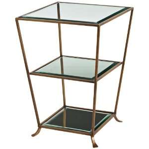   Home Nick Iron/Glass Tri Level Mirror Side Table