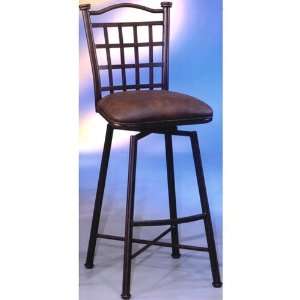  Bay Point X Shaped Legs Swivel Barstool with Florentine Coffee Seat 