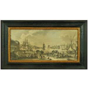   Reproduction Engraving of Antique Italian Seaport
