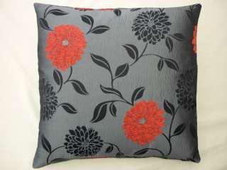   small red flower design scatter cushion cover in Madrid fabric  