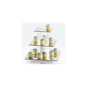 Cal Mil 1309 24   Small Cupcake Display w/ Tiered Base, Mirror Tray 