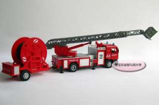 New 140 Man Binodal Fire Engine With Ladder Diecast Model Car With 