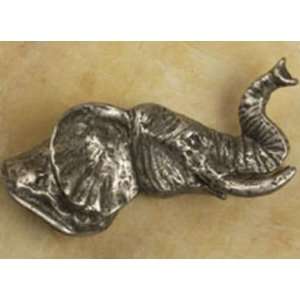  Curiosities Elephant Head Knob in Distressed Pewer Matte 