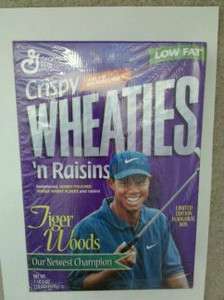 Crispy Wheaties n Raisins Cereal Box Unopened Tiger Woods 18 oz  
