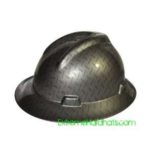  MSA V gard Full Brim Diamond Plate Pattern Hard Hat w 