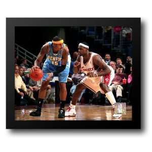 Carmelo Anthony / LeBron James   05 / 06 Action 14x12 Framed Art 