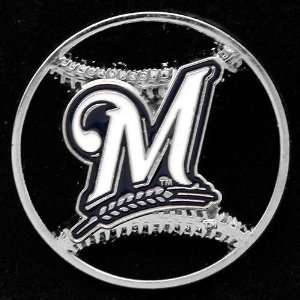    Milwaukee Brewers Team Logo Cut Out Baseball Pin