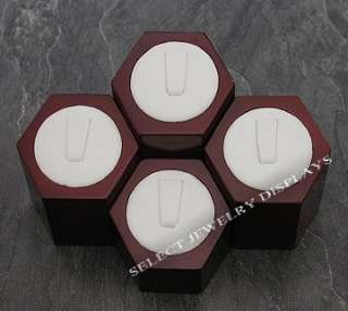 RoseWood Ring Column Riser 4pc Set Jewelry Stand NEW   