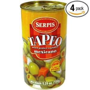 Serpis Tapeo Mix Of Olives And Pickles, Mexicano 5.29 Ounce Cans (Pack 