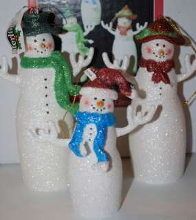 Gifts Acrylic Snowman Family Ornaments 3 Pc. Lot NEW  