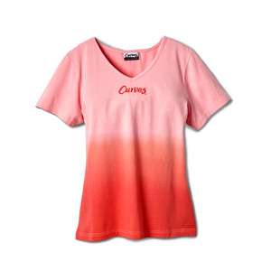 NEW CURVES FOR WOMEN CORAL OMBRE TEE SIZE XL  