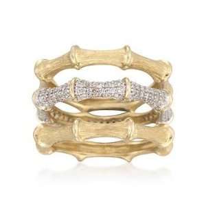   Three .67 ct. t.w. Diamond Bamboo Rings In 14kt Yellow Gold Jewelry