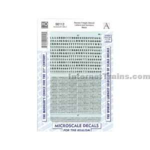  Microscale HO Scale Alphabets & Numbers   Roman Stencil 