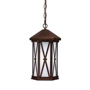  Saxton Outdoor Hanging Lantern in Burnished Bronze Bulb 