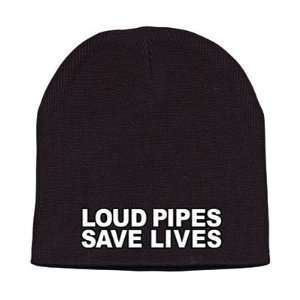    Hot Leathers Loud Pipes Save Lives Knit Cap (Black) Automotive