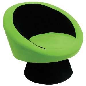  Saucer Black and Green Upholstered Chair