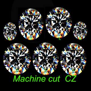   AAAAAAA 1.75mm Loose White Round Stones Lot Machine Cut CZ USA  