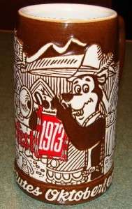Hamms Beer 1973 Brown Bear Mug/Stein/Glass  