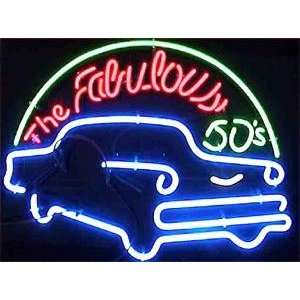  Vintage Fabulous 50s Neon Sign with Car Detail