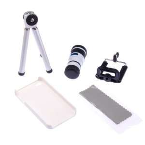  White 8X Telescope Camera Lens with stand tripod for 
